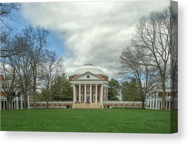 Rotunda Canvas Print featuring the photograph Rotunda and Lawn at University of Virginia by Jerry Gammon