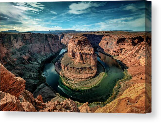 Arizona Canvas Print featuring the photograph Rounding Horseshoe Bend by Andy Crawford