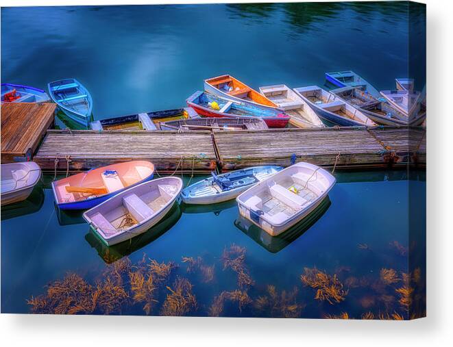 Ogunquit Canvas Print featuring the photograph Row Boats Galore by Penny Polakoff