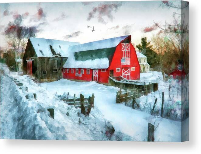 Landscape Canvas Print featuring the photograph Rural Lucky Acres Farm by Betty Denise