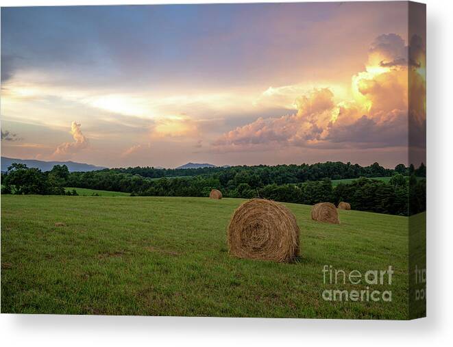 Farm Canvas Print featuring the photograph Rural Sunset by Brian Kamprath