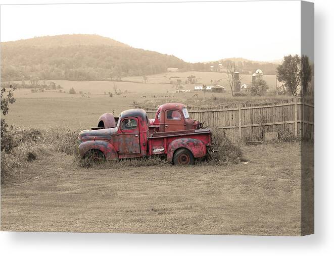 Truck Canvas Print featuring the photograph Rust in Peace 6A by Sally Fuller