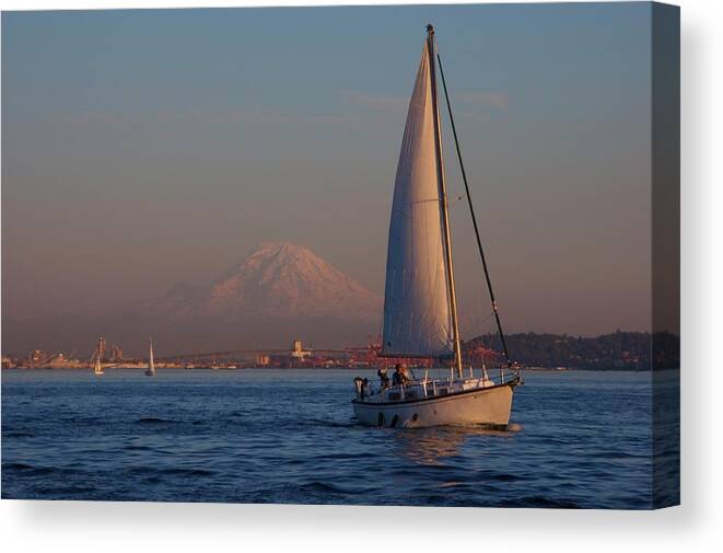 Pacific Northwest Canvas Print featuring the photograph Sail Rainier by Sean Hannon