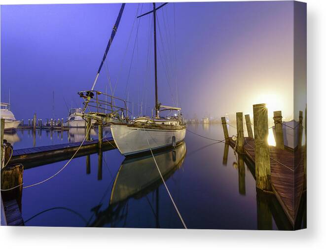 Sailboat Canvas Print featuring the photograph Sailboat Blues by Christopher Rice