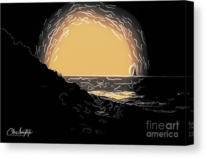 Canvas Print featuring the digital art Sailing Away by Chris Armytage