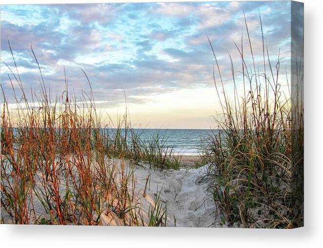 Beach Canvas Print featuring the photograph Salter Path Beach Sunset - Bogue Banks North Carolina by Bob Decker