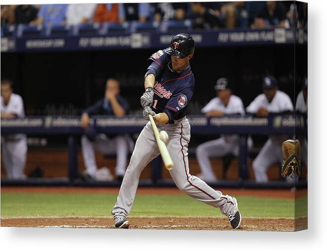 American League Baseball Canvas Print featuring the photograph Sam Fuld by Scott Iskowitz