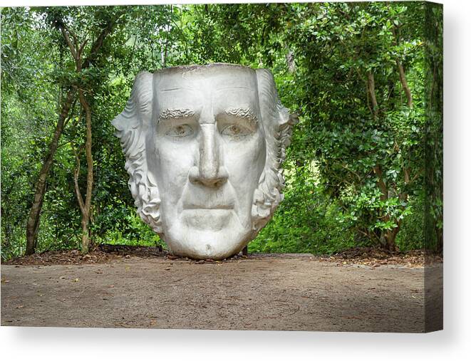 Huntsville Canvas Print featuring the photograph Sam Houston Head Statue by Tim Stanley