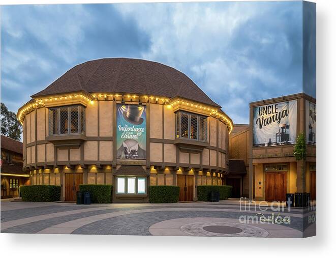 Balboa Park Canvas Print featuring the photograph San Diego's Old Globe Theatre by David Levin