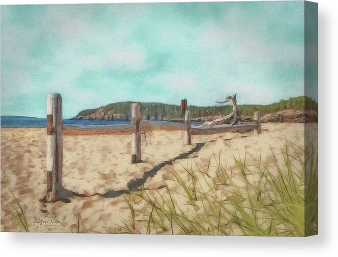 Fence Canvas Print featuring the painting Sand Beach by Jeffrey Kolker