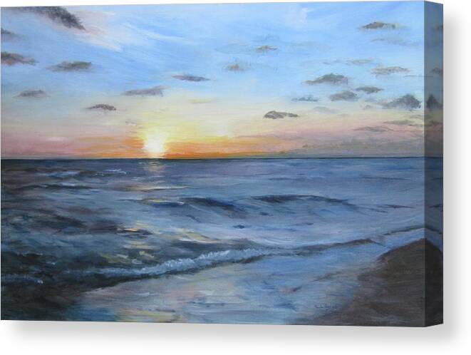 Painting Canvas Print featuring the painting Sanibel Sunset by Paula Pagliughi