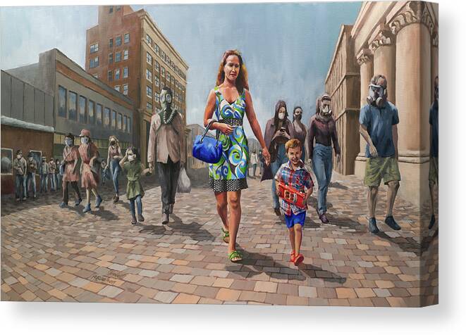 Art Canvas Print featuring the painting Sanity, Her Son, and the Credulous by Jordan Henderson