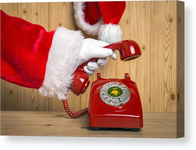 Tranquility Canvas Print featuring the photograph Santa Claus telephone call by RTimages