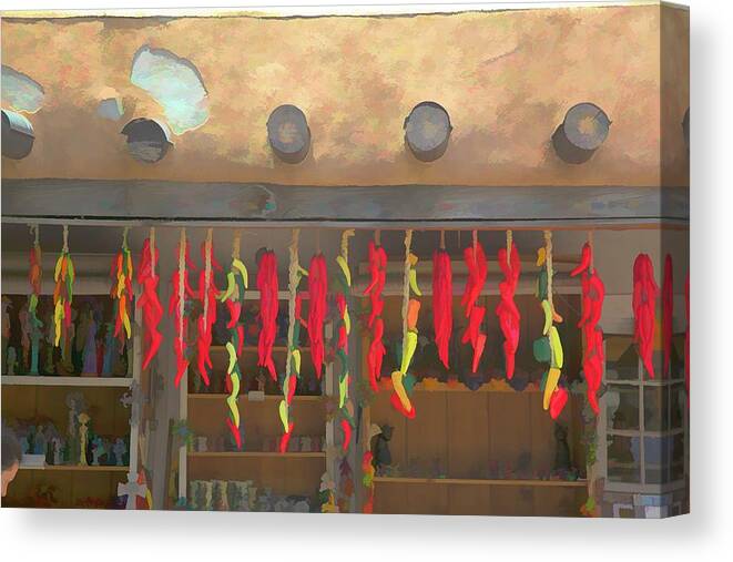 Red Canvas Print featuring the photograph Santa Fe Hot Peppers by JBK Photo Art