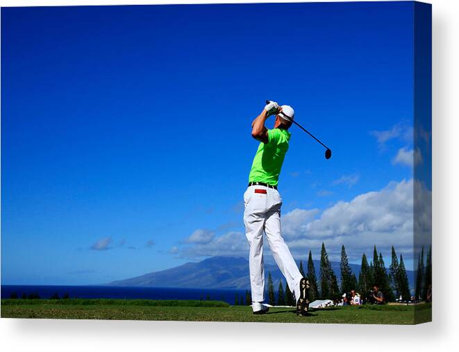 The Plantation Course At Kapalua Canvas Print featuring the photograph SBS Tournament of Champions - Final Round by Cliff Hawkins