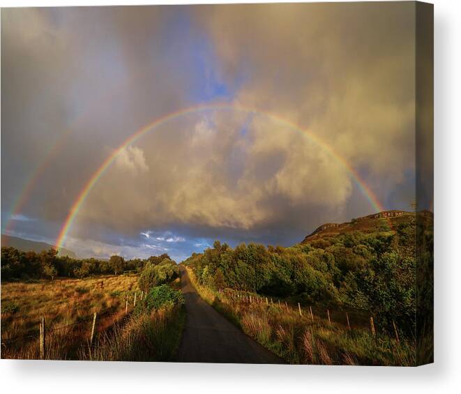 Rainbow Canvas Print featuring the photograph Scottish Rainbow by Jerry LoFaro