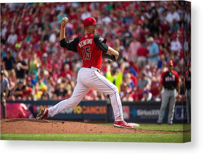 Great American Ball Park Canvas Print featuring the photograph Sean Newcomb by Brace Hemmelgarn