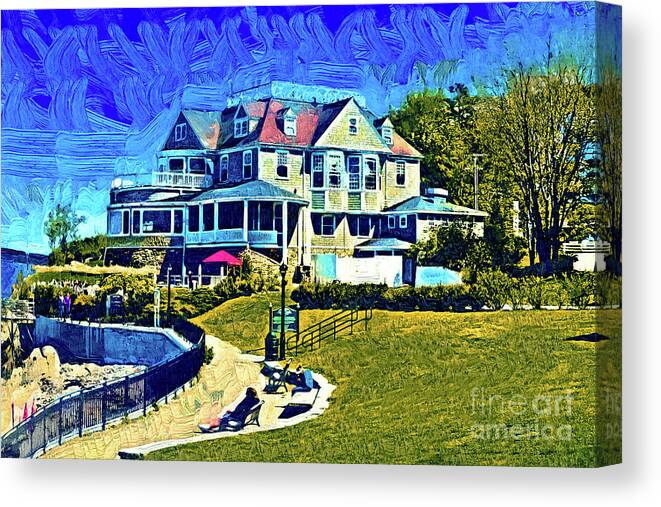 Coastal Canvas Print featuring the painting Seaside Resort by Kirt Tisdale