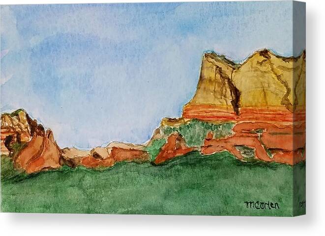 Sedona Canvas Print featuring the painting Sedona Red Rock Horizon by M Carlen