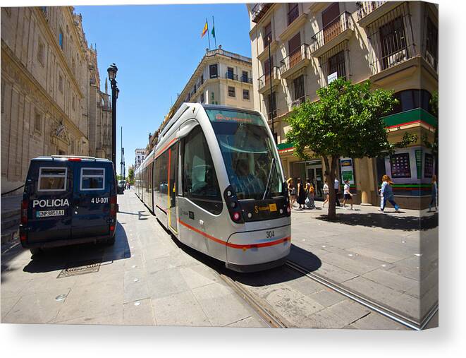 People Canvas Print featuring the photograph Seville centre by Alphotographic