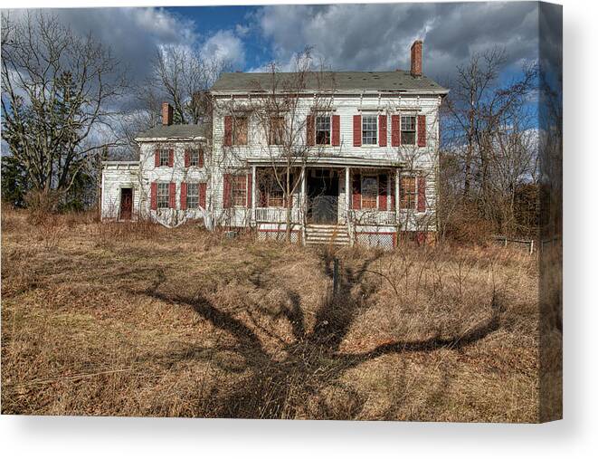 Voorhees Farm Canvas Print featuring the photograph Shadow of Death Tree by David Letts