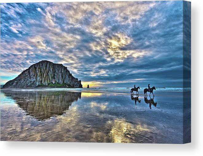 Morro Rock Canvas Print featuring the photograph Shadow Riders by Beth Sargent