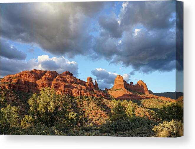 Sedona Canvas Print featuring the photograph Shadows and Spires by Leda Robertson