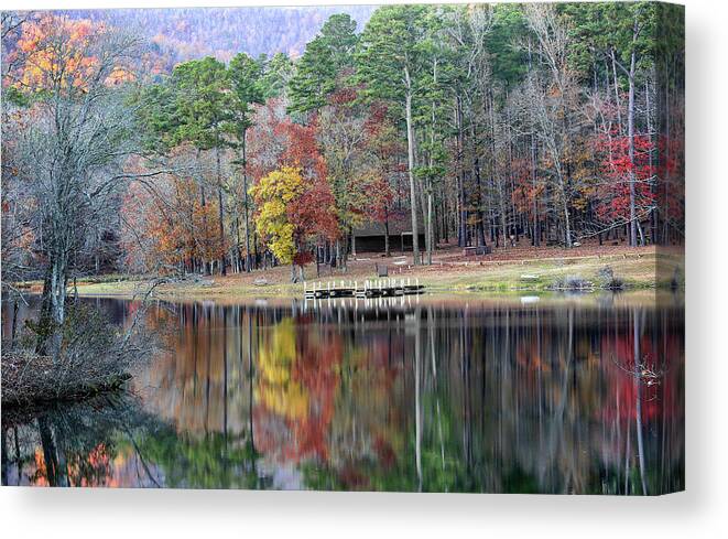  Canvas Print featuring the photograph Shady Lake in the Fall by William Rainey