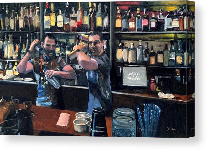 Bar Canvas Print featuring the painting Shake It Up by Donna Tuten