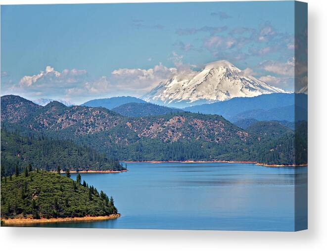 Cascade Range Canvas Print featuring the photograph Shasta Lake by Lana Trussell