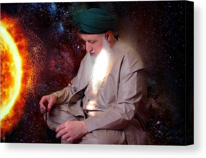  Canvas Print featuring the digital art Shaykh Nurjan - Mughal by Sufi Meditation Center