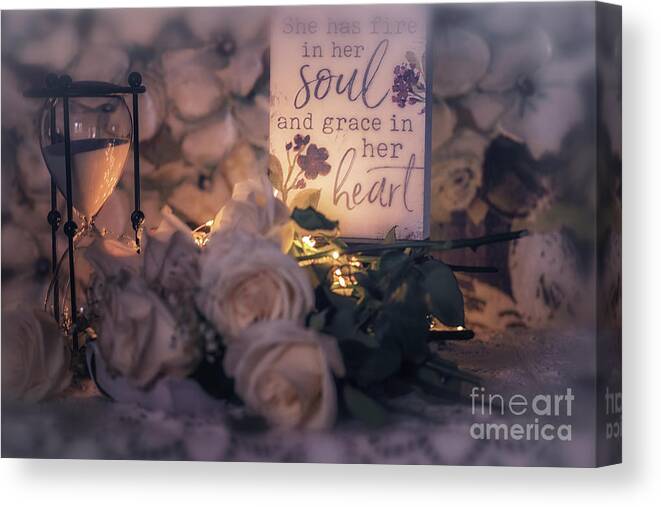 She Has Fire In Her Soul And Grace In Her Heart Canvas Print featuring the photograph She Has Fire In Her Soul and Grace In Her Heart by Mary Lou Chmura