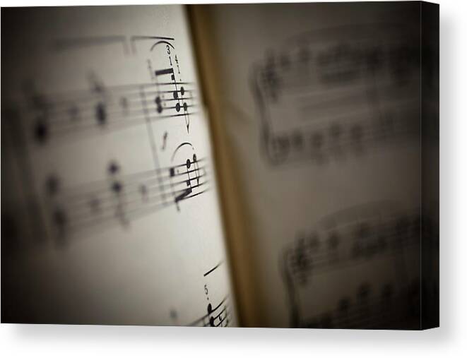 Music Canvas Print featuring the photograph Sheet Music by John Manno