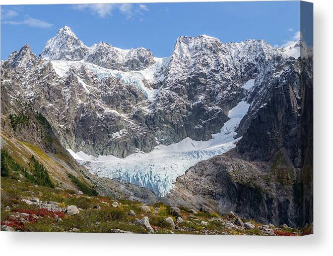 Mount Shuksan Canvas Print featuring the photograph Shuksan Glacier by Michael Rauwolf
