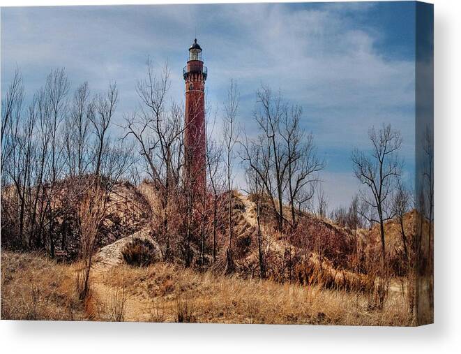 Northernmichigan Canvas Print featuring the photograph Silver Lake Lighthouse..... IMG_3937 HRes by Michael Thomas
