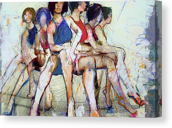  Canvas Print featuring the mixed media Sirens pr 1 by Jylian Gustlin