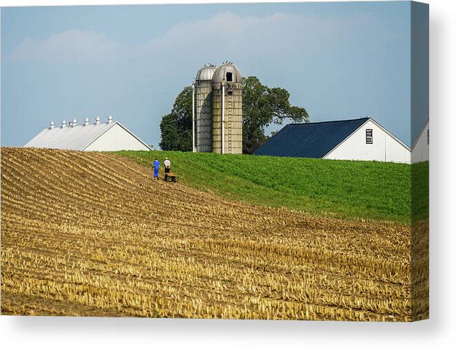 Amish Canvas Print featuring the photograph Sister and Brother by Tana Reiff