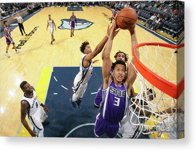 Nba Pro Basketball Canvas Print featuring the photograph Skal Labissiere by Joe Murphy