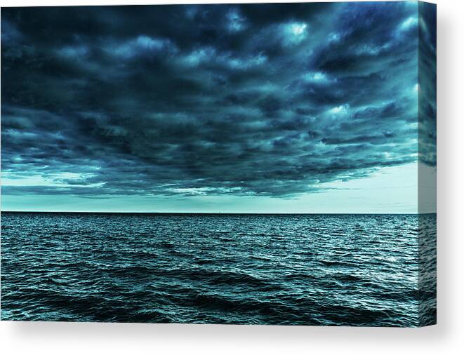 Seascape Canvas Print featuring the photograph Skyward Storm by Rich Kovach
