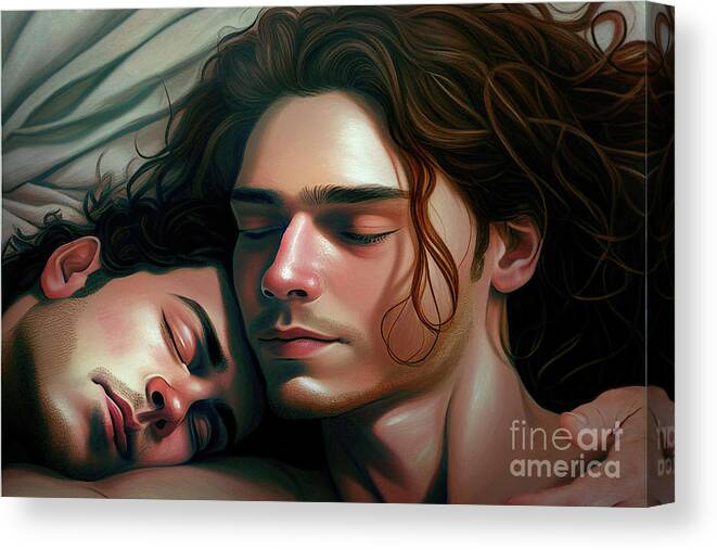 Desire Canvas Print featuring the digital art Sleeping Mans by Mark Ashkenazi