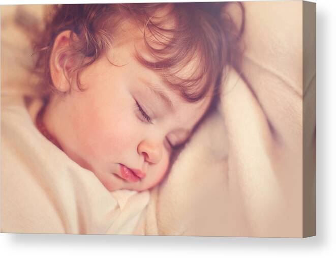 Toddler Canvas Print featuring the photograph Sleeping toddler by Sarahwolfephotography