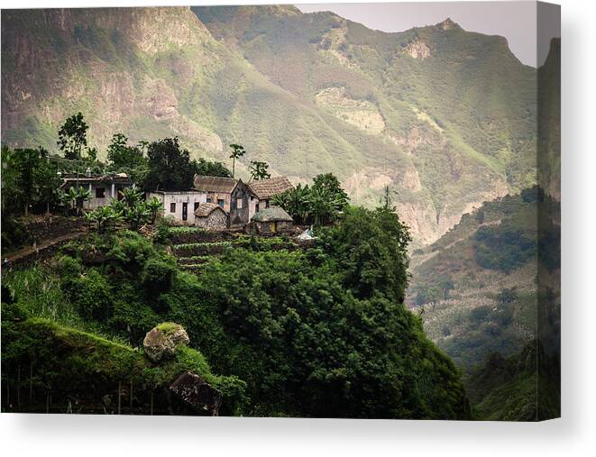 House Canvas Print featuring the photograph Small Farm in Paul Valley, Santo Antao, Cape Verde by photography by Ulrich Hollmann