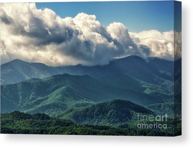 Foothills Parkway Canvas Print featuring the photograph Smoky Mountains Clouds by Phil Perkins