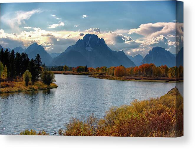 Wy Canvas Print featuring the photograph Snake River overlook, Grand Teton NP by Doug Wittrock