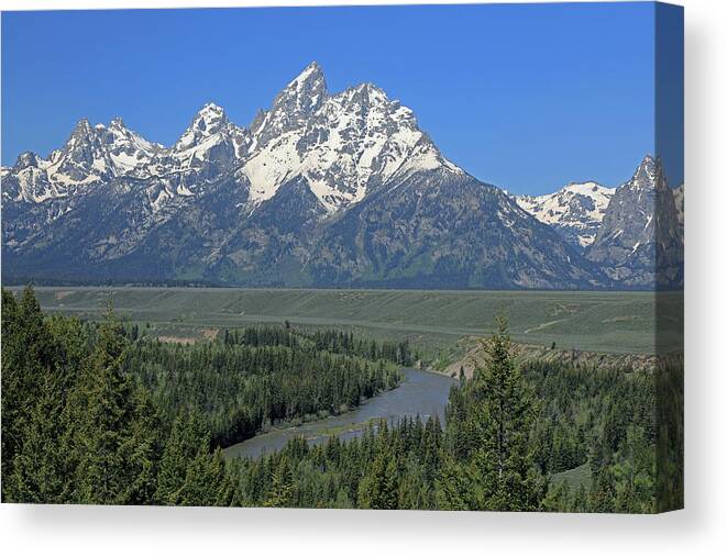Snake River Overlook Canvas Print featuring the photograph Grand Teton NP - Snake River Overlook by Richard Krebs
