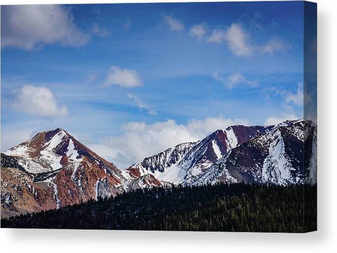 California Canvas Print featuring the photograph Snow Capped Mountains - Mammoth, CA by Sandra Foyt