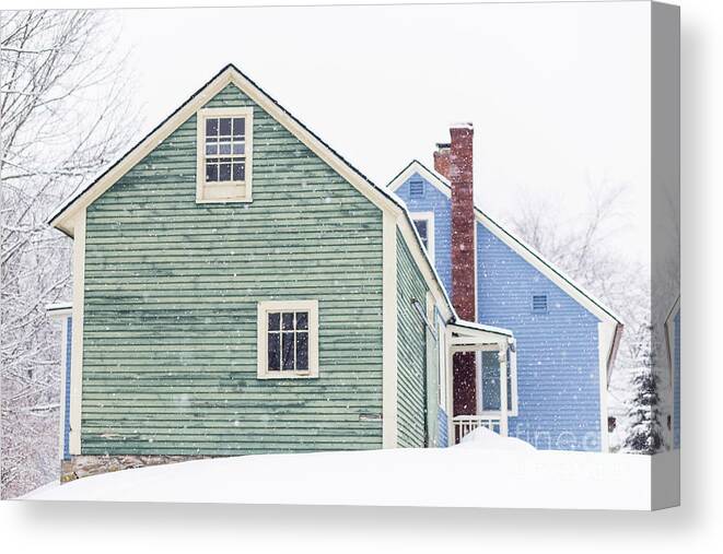 Snow Canvas Print featuring the photograph Snow Storm Rural New Hampshire by Edward Fielding