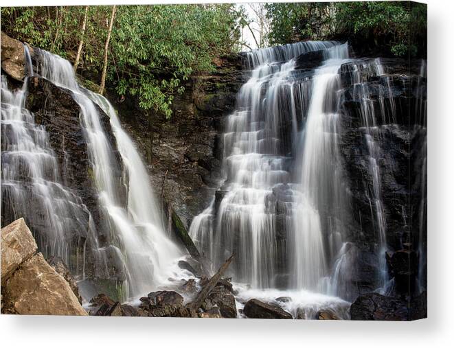 Great Smoky Mountains National Park Canvas Print featuring the photograph Soco Falls #1 by Stacy Abbott