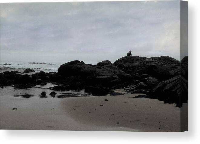 Ocean Canvas Print featuring the photograph Solitude at Goose Rocks by Wayne King