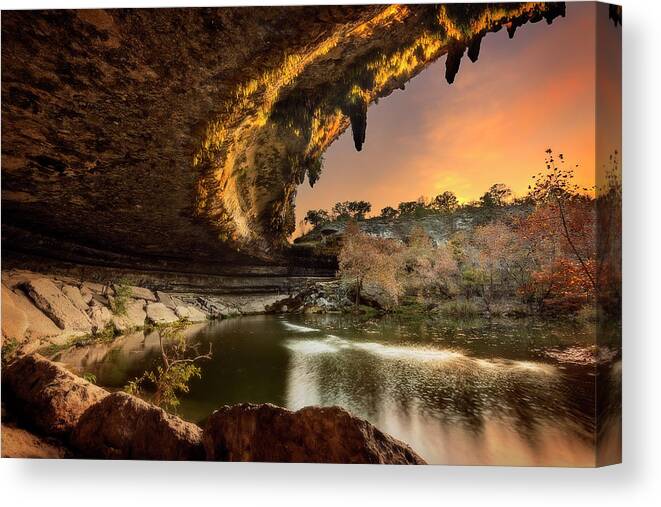 Texas Hill Country Canvas Print featuring the photograph Solstice Sundown by Slow Fuse Photography